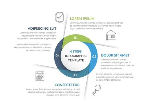 Circle Infographics - Four Elements Illustrazione stock