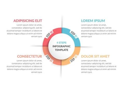 Circle Infographics - Four Elements Illustrazione stock