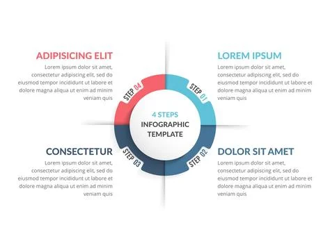 Circle Infographics - Four Elements Illustrazione stock