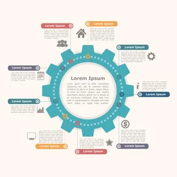 Circle Infographics with Gear Stock Illustration