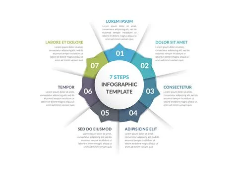 Circle Infographics - Seven Elements Illustrazione stock