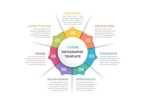 Circle Infographics - Seven Elements 库存插图