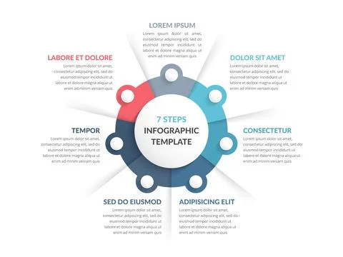 Circle Infographics - Seven Elements Stock Illustration