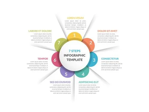 Circle Infographics - Seven Elements Illustrazione stock