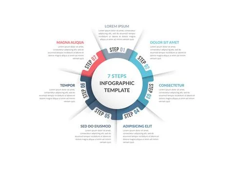 Circle Infographics - Seven Elements Illustrazione stock