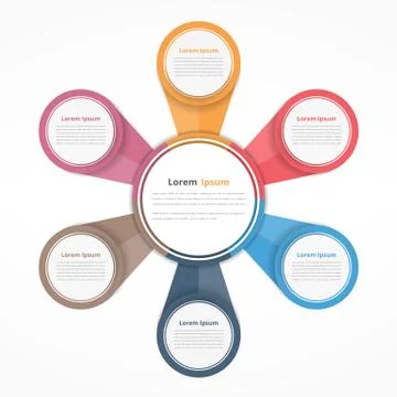 Circle Infographics Six Elements Stock Illustration