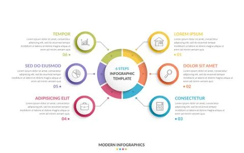 Circle Infographics - Six Elements Stock Illustration