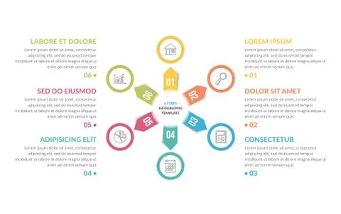Circle Infographics - Six Elements Stockillustratie