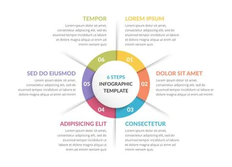 Circle Infographics - Six Elements Illustrazione stock