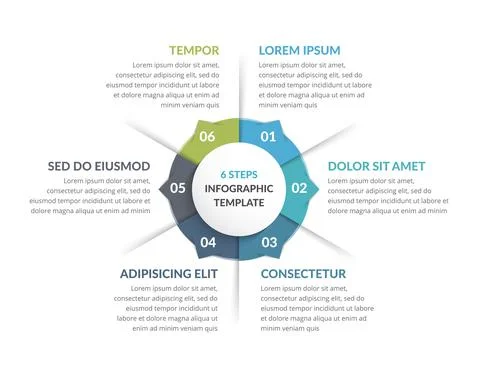Circle Infographics - Six Elements イラスト素材