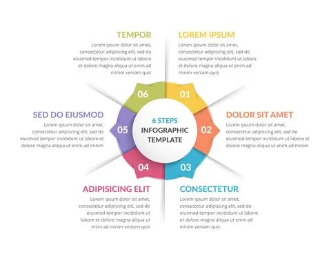 Circle Infographics - Six Elements イラスト素材