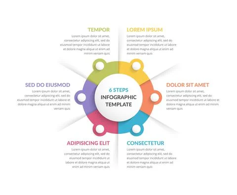 Circle Infographics - Six Elements Illustrazione stock