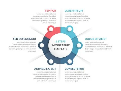 Circle Infographics - Six Elements Stockillustratie