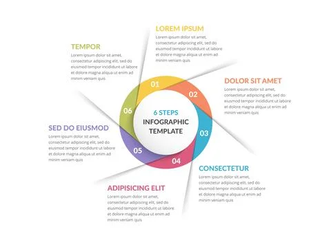 Circle Infographics - Six Elements イラスト素材