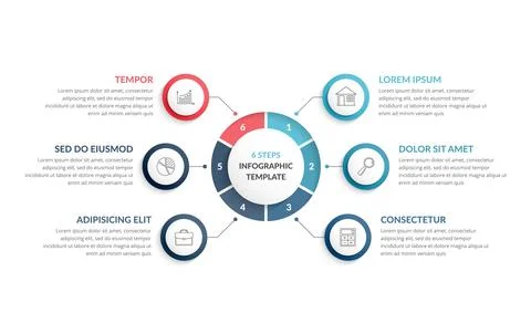 Circle Infographics - Six Elements Stockillustratie