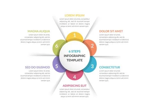 Circle Infographics - Six Elements Stockillustratie