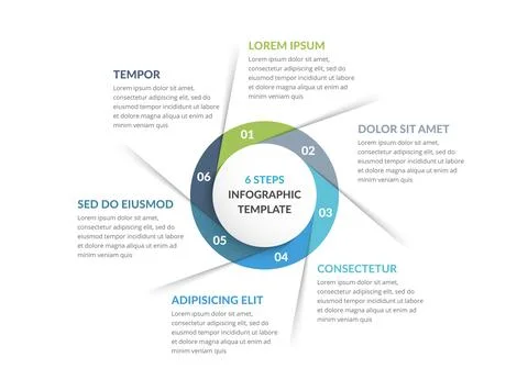 Circle Infographics - Six Elements Stockillustratie