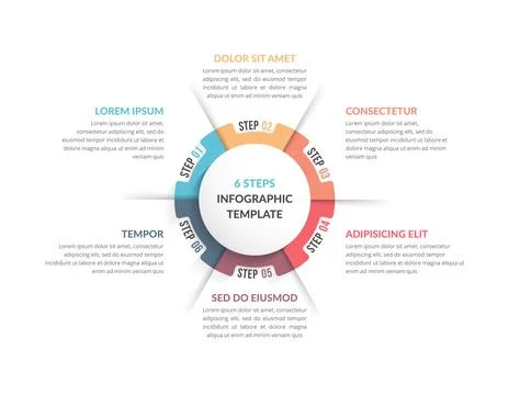 Circle Infographics - Six Elements Illustrazione stock