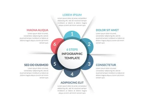 Circle Infographics - Six Elements Stock Illustration