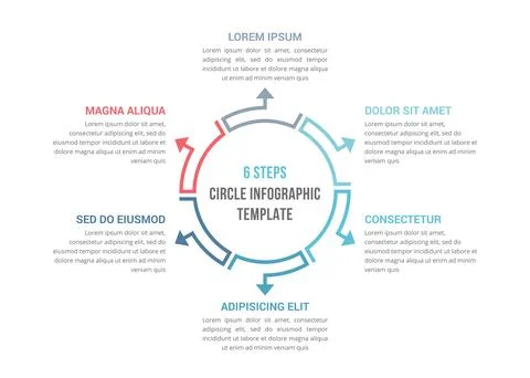 Circle Infographics - Six Elements イラスト素材