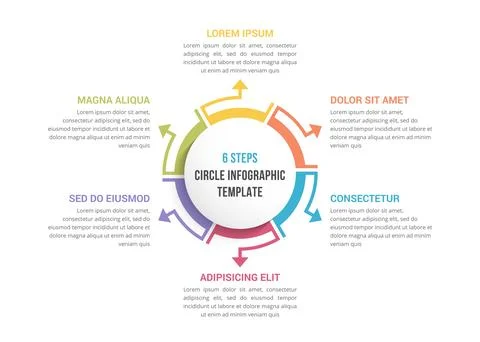 Circle Infographics - Six Elements Illustrazione stock