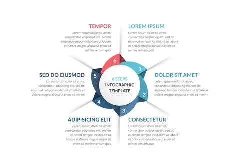 Circle Infographics - Six Elements 库存插图