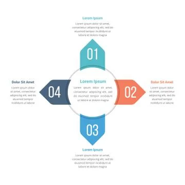 Circle Infographics Template with Four Elements Illustrazione stock