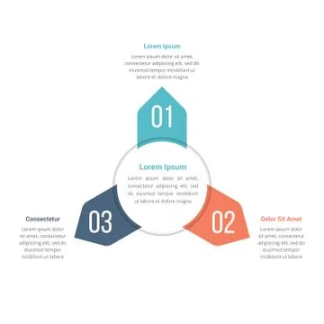Circle Infographics Template with Three Elements Stock Illustration
