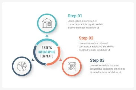 Circle Infographics with Three Elements イラスト素材