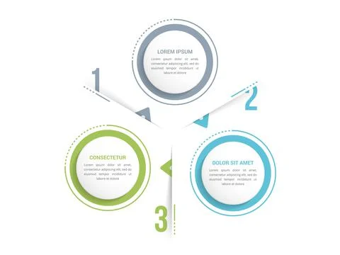 Circle Infographics - Three Elements 스톡 일러스트