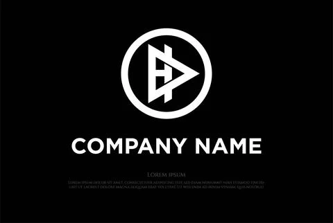 Circle Initial DH HD Monogram Logo Design Vector Stock Illustration