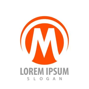 Circle initial letter M logo concept design. Symbol graphic template element  Stock Illustration