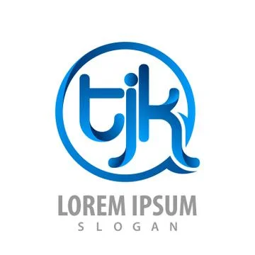 Circle initial letter TJK concept design. Symbol graphic template element vec Illustrazione stock