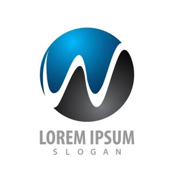 Circle initial letter W logo concept design. Symbol graphic template element  Stock Illustration