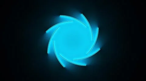 Circle with inner blue light split to parts and glow with abstract motion Stock Illustration