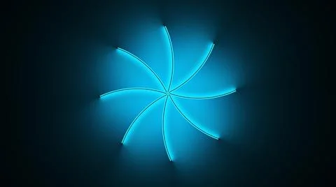 Circle with inner blue light split to parts and glow with abstract motion Illustrazione stock