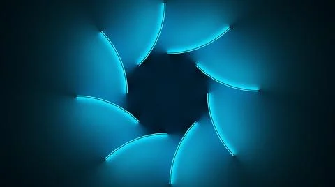 Circle with inner blue light split to parts and glow with abstract motion Stock Illustration