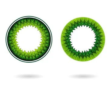 Circle inner leaves frame set Stock Illustration