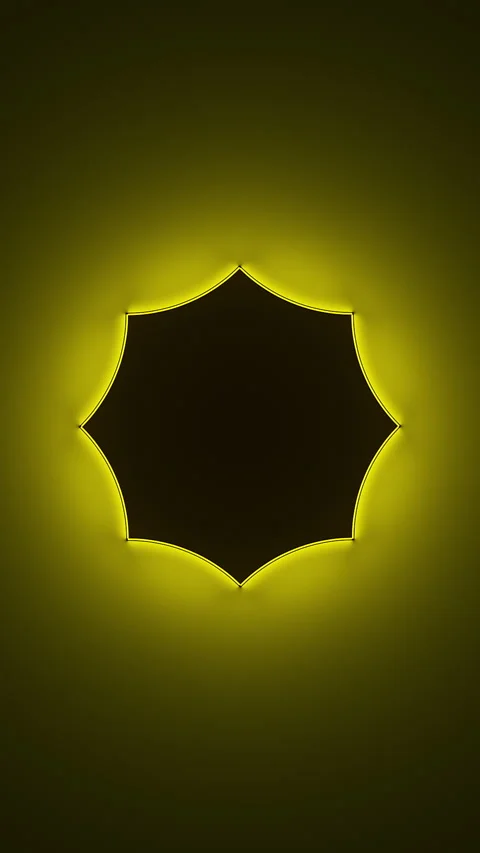 Circle with inner yellow light split to parts and transfrom to outer glow Stock Footage 276236985