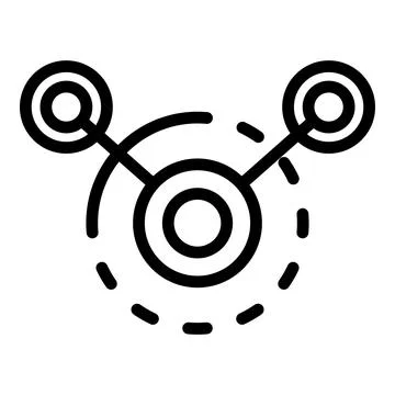 Circle interaction icon, outline style 스톡 일러스트