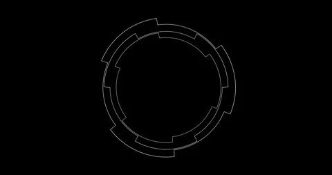 Circle Interface HUD Digital Elements Stock Footage 342100572