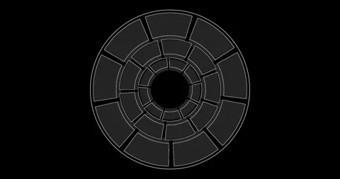 Circle Interface HUD Digital Elements Stock Footage 342100673