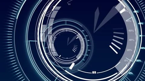 Circle interface with percentage in blue background Ilustración de archivo