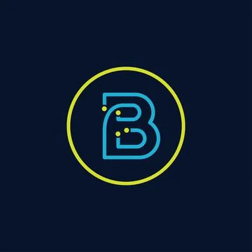 Circle IT logo letter B tech software digital logo Stock Illustration