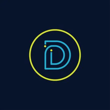 Circle IT logo letter D tech software digital logo Stock Illustration