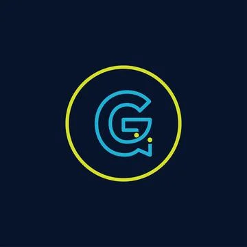 Circle IT logo letter G tech software digital logo Illustrazione stock