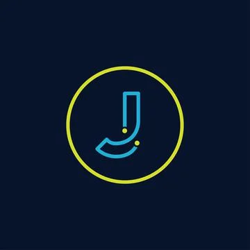 Circle IT logo letter J tech software digital logo Stock Illustration