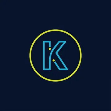 Circle IT logo letter K tech software digital logo Stock Illustration