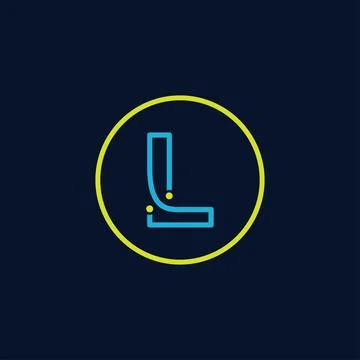 Circle IT logo letter L tech software digital logo Stock Illustration