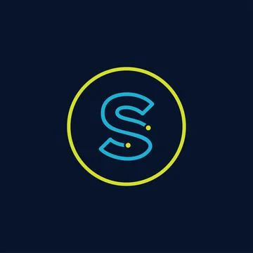 Circle IT logo letter S tech software digital logo Stock Illustration